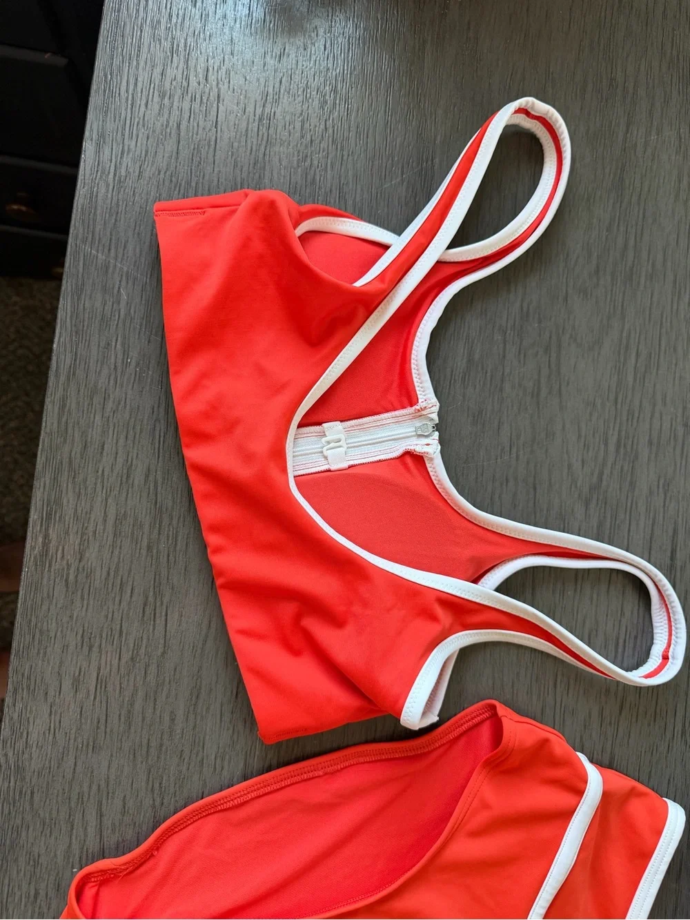 Old Navy Orange Bikini Set with White Trim